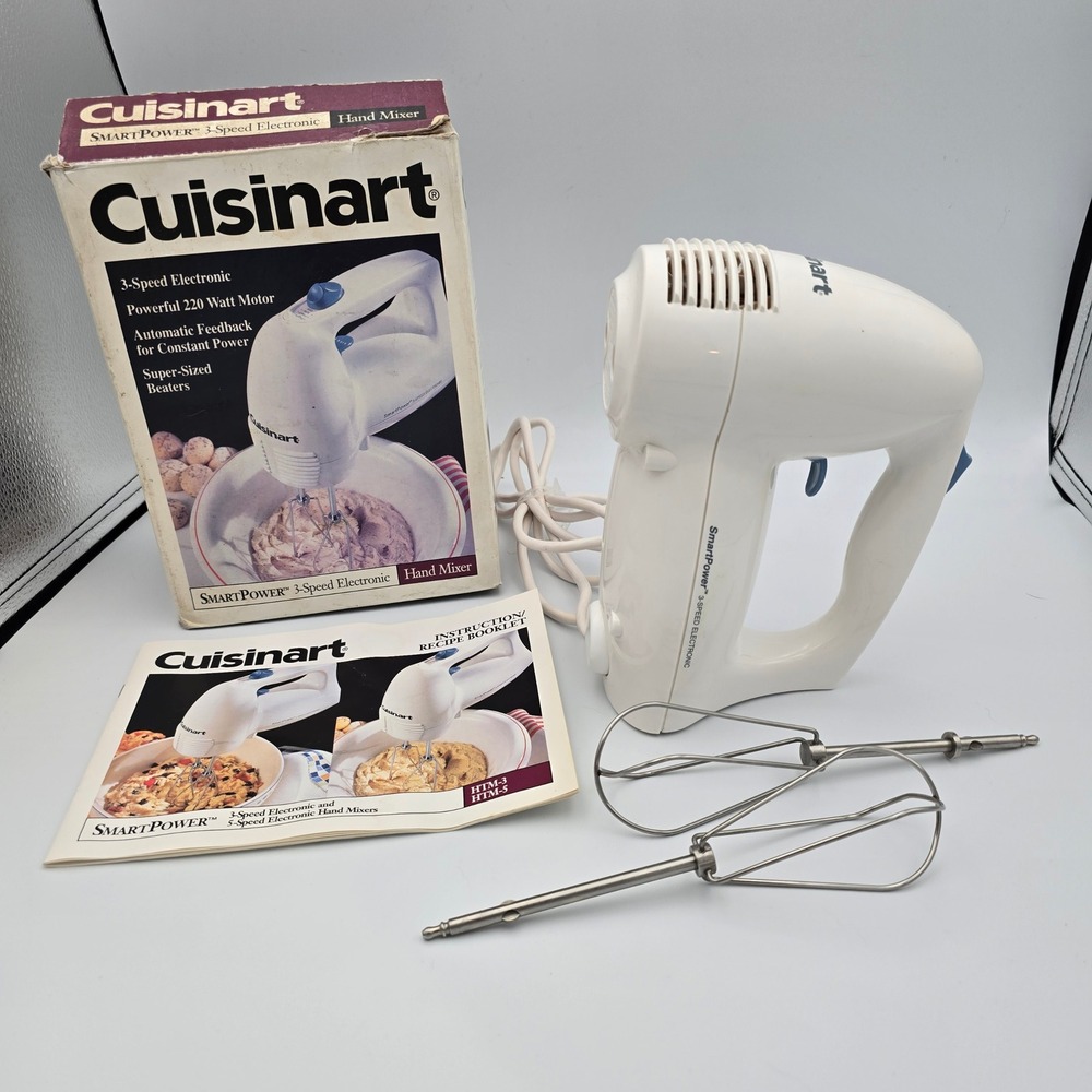 Cuisinart Smart Power 3-Speed Electronic Hand Mixer HTM-3 White 220W with Box